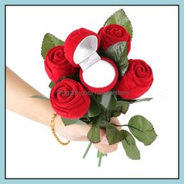 bracelet gift box case UK - Red Rose Shaped Jewelry Cases Display Packaging Gift Boxes For Necklace Earrings Ring Bracelets D91 Drop Delivery 2021 U1G4E