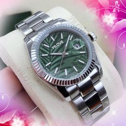 Designer Green Palm Leaf Dial Ladies Watch Luminous Sapphire Face Diamond Movement Clock Orologio di lusso Luxury Business Luxury Christmas Gift Wristwatch