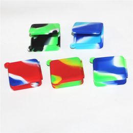 Square Shape Boxes Silicone Containers Silicone Wax Jars dab oil container dry herb bowls 18mm glass reclaim catchers adapter