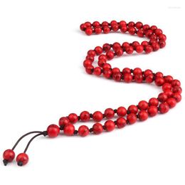 Beaded Strands 6 8mm Lucky Red Turquoises Beads Bracelets & Necklace For Women Men Ethnic Tibetan Buddha Yoga Energy Jewelry Pulseira Lars22