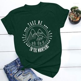 T-shirt pour femmes Chemises simples à manches longues pour les femmes Randonnée d'été Mountain Imprimerie courte Shirt Travel Comfy Tops Womenwomen's Bery22