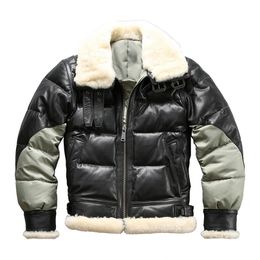 Ab3 Read Description Asian Size Super Cold Resisting Mens Genuine Goat Down Jacket Very Warm Sheep Skin Winter Leather Coat 201128