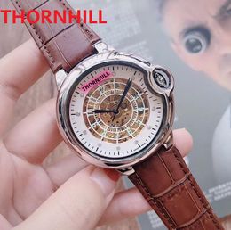 mens mechanical automatic hollow watches classic style 42mm black brown genuine leather 5 ATM waterproof sapphire super Montre de Luxe Six Colors