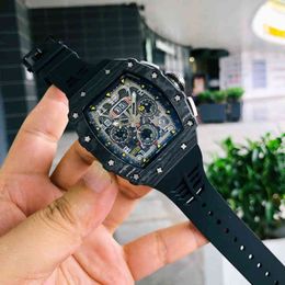 Swiss ZF Factory Watch Date Carbon Fiber Mens Automatic Mechanical Watch Multifunctional Calendar Personalized Fashion Trend Waterproof