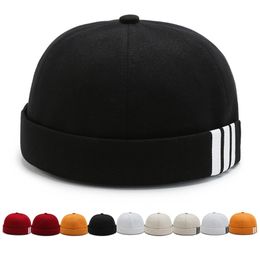 Women Men Summer Cotton Hip Hop Brimless Cap Vintage Urban Unique Street Portable Docker Hats Multipurpose Beanie Hat 220623