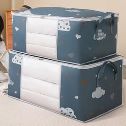 Storage Bags Non Woven Fabric Box Quilt Dust-Proof Folding Clothes Toy Bag Clear Window Zipper Organizer Bedroom Large CapacityStorage
