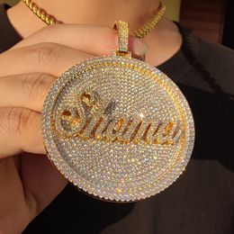 Hip Hop Simulated Diamond Pendant Necklaces A-Z Custom Name Letters Exaggerate Pendant Bling Religious Jewelrys