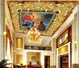 high quality 3d ceiling murals wallpaper HD European beauty photo wall murals wallpapers for living room bedroom stickers muraux ceilings