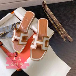 Slides Slipper Original Oran Designer Paris Sandals Casual Flip Flops Color Matcing Leater Low Heeled Outdoor