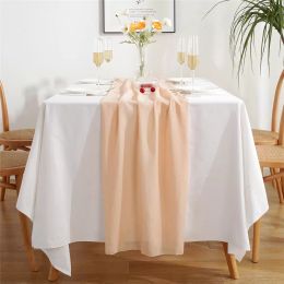 Chiffon Table Runner Romantic Wedding Runner Sheer Bridal Birthday Party Reception Decorations 70x300cm