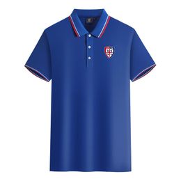 Cagliari Calcio men and women Polos mercerized cotton short sleeve lapel breathable sports T-shirt LOGO can be Customised