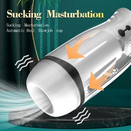 Male Masturbator Cup Automatic Vocalize Sucking Oral sexy Real Silicone Vaginal Blowjob Adult Goods Toys Pussy For Men Machine