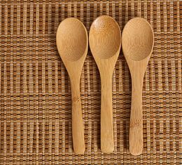 New Delicate Kitchen Condiment Jam Spoon Coffee Spoon Small Bamboo Baby Honey Spoon 12.8*3cm