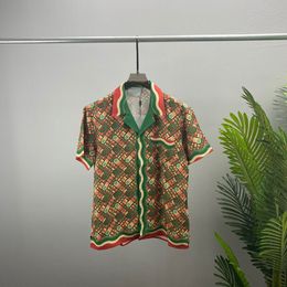 Designer Shirts Mens Fashion Geometric print bowling shirt Hawaii Floral Casual Shirts Men Slim Fit Short Sleeve Variety h4s3s