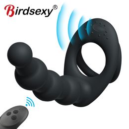 Double Penetration Anal Plug Dildo Butt Vibrator For Men Strap On Penis Vagina Adult sexy Toys Couples Masturbators