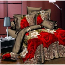 BEST.WENSD High-grade Luxury duvet set Flower Family Set Sheet Duvet Cover Pillowcase bedsheet -No filler bed set bedding T200822