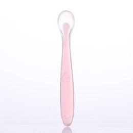 Home Party Supplies Soft Baby Feeding Silicone Spoons Candy Colour Spoon Children Food Feed Tools gifts ZC1258