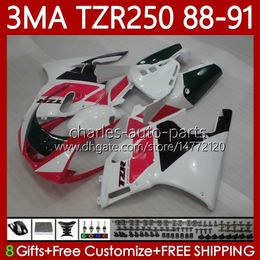 Fairings Kit For YAMAHA TZR-250 TZR250 TZR 250 R RS RR 88 89 90 91 ABS Bodywork 115No.67 YPVS 3MA TZR250R TZR250RR 1988 1989 1990 1991 TZR250-R 88-91 MOTO Body Red blk white