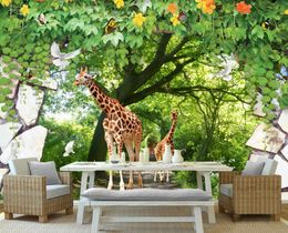 papel de parede 3D wallpaper forest animal natural scenery background wall mural wallpaper for bedroom walls modern stickers