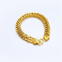 Link Chain 6mm/8mm/10mm Tight Bracelet Men Jewellery Yellow Gold Filled Classic Wrist Gift Kent22