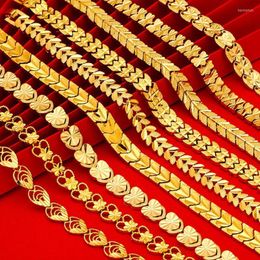 Link Chain Heart Style Women Bracelet Tanks Wrist Yellow Gold Filled Fashion Lady Jewellery Gift Kent22