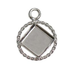 Pendant Necklaces Beadsnice 925 Sterling Silver Base Bezel Setting Square Tray Jewellery Supplies Making 39510Pendant