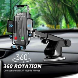 Sucker Car Phone Holder Mount Stand GPS Mobile Cell Support For iPhone 15 14 13 12 11 Pro Max X 7 8 Xiaomi Huawei Samsung