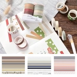 Gift Wrap 10Rolls/Set Stickers Adhesive Washi Tape Retro Solid Colour Masking Craft Supplies DIY Decorative