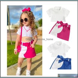 Clothing Sets Kids Girls Outfits Children Topsandbow Skirts 2Pcs/Set Summer Fashion Boutique Baby Clothes Z6378 D Mxhome Dhxjg