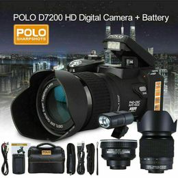 Fotocamere digitali Fotocamera Full HD con messa a fuoco automatica Professionale 3 obiettivi Flash esterno commutabileDigitale