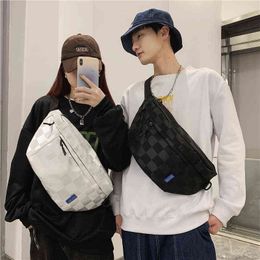 Hip Hop Waist Bags Damboard Grid Fanny Pack And Phone Packaging Fashion Nylon Shoulder Crossbody Chest Unisex Belt Bag Wallet J220705