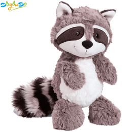 Gray Raccoon Plush Toy Lovely Raccoon Cute Soft Stuffed Animals Doll Pillow For Girls Children Kids Baby Birthday Gift 25cm LJ201126