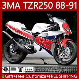 Bodys Kit For YAMAHA TZR-250 TZR 250 TZR250 R RS RR 88-91 Bodywork Red blue 115No.16 YPVS 3MA TZR250R 88 89 90 91 TZR250-R TZR250RR 1988 1989 1990 1991 MOTO Fairings