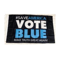 Vote Blue 3' x 5'ft Flags Save America 100D Polyester Outdoor Banners High Quality Vivid Colour With Two Brass Grommets