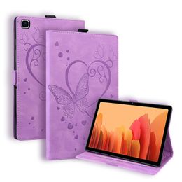 PU Leather Tablet Cases for Samsung Galaxy Tab T870 T875 T500 T505 T290 T295 T220 T225, Dual View Angle Butterfly Printing Flip Kickstand Cover with Card Slots