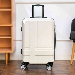 New Suitcase Female Small Lightweight Male Large Capacity Trolley Travel Code Leather Inch Boarding J220707