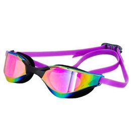 New Silicone Professional Race Waterproof Plating Anti-fog Swim Glasses Anti-UV Men Women Eyewear Swimming Goggles Swimming Caps Y220428