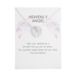 Classic Angel Wings Pendant necklace For Man Women Stainless Steel Good Detail Fashion Jewellery with Paper Card