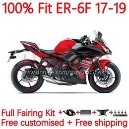 OEM Injection Mold Fairings For KAWASAKI NINJA 650R ER 6F 6 F ER6F 17 18 19 20 Bodywork 18No.15 NINJA650R ER6 F Cowling ER-6F 2017 2018 2019 2020 Body Kit red black