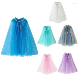 Scarves Colourful Princess Cape Cloaks For Little Girls Christmas Halloween Custome Cosplay Party Dress Shiny Sequin ShawlScarves Rona22