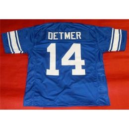 Mit Custom Men Youth women Vintage #14 TY DETMER CUSTOM BRIGHAM YOUNG COUGARS BYS Football Jersey size s-4XL or custom any name or number jersey