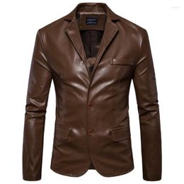 Men's Jackets 2022 Men Blazer And Slim Fit Faux Leather Jacket Fashion Party/Wedding/Business Male Outwear M-5XL