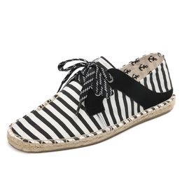 2022 New canvas shoes breathable straw hemp rope mens womens big size 36-44 eur fashion Breathable comfortable black white green Casual three 1023