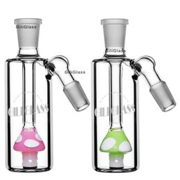 Glass Ash Catcher mushroom Philtre Bong 45 and 90 degree dab rig recycler glass smoking accessories for water pipes heady Matrix Perc Gear Percolator hookah