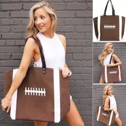 18 styles Baseball Bag Tote Canvas Handbags Softball Football Shoulder Bag Soccer Print Bags Cotton Sports Tote Handbag EE