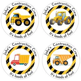 Custom stickers Birthday Loads of Fun Personalised Dump Truck Labels Construction Crew Stickers 220712