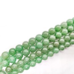 Natural Green Aventurine Beads Polished Round Smooth Gemstone Round Crystal Energy Healing Bead Assortments for Jewellery Making Bracelet Necklace Earrings