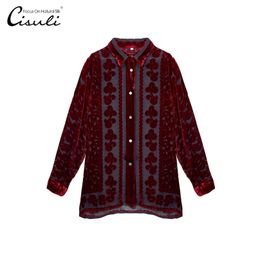 Silk Velvet Shirt Silk Woman Shirt Coat Woman Tops and Blouses Velvet Shirt For Ladies Comfortable And Elegant Lace Blouses 210308