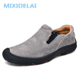 Moccasins Male Loafers For Men Shoes Slip On Flats Genuine Leather Driving Walking Soft Footwear Quality Spring Boat