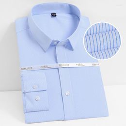 Men's Dress Shirts Bamboo Fibre Men's Formal Classic Long Sleeve Striped Fashion Tops S-4XL Clothing With Resin ButtonsMen's Vere22